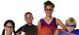 Kids wearing protective eyewear