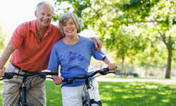 Active seniors on bikes