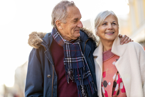 Elderly couple celebrating after Glaucoma treatment